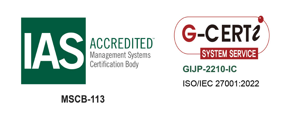 IAS ACCREDITED MSCB-113 / G-CERTi SYSTEM SERVICE GIJP-2210-IC ISO/IEC 27001:2022